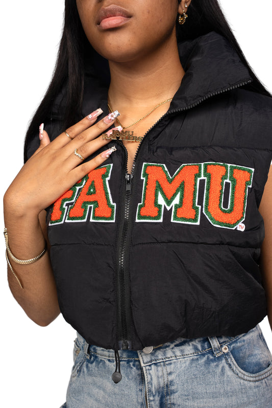 FAMU Cropped Puffer Vest