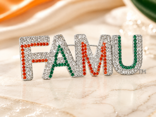 Royal Radiance| FAMU Tri-color Crystal Pin