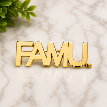 Royal Radiance| Classic FAMU Nameplate Pin (Gold/Silver)