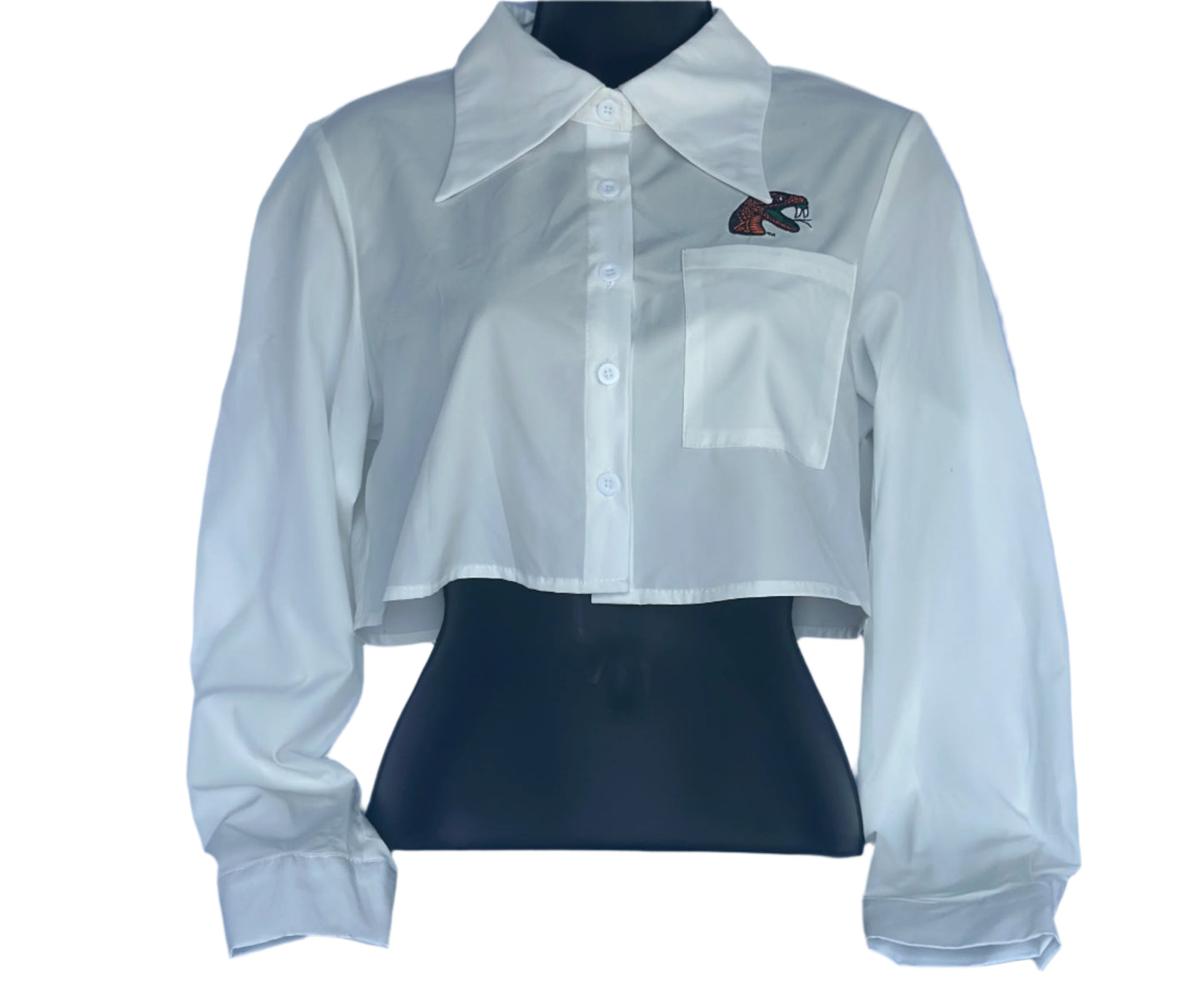 White FAMU crop long sleeve
