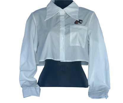 White FAMU crop long sleeve